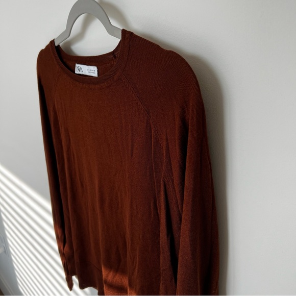 Zara High Low Long Sleeve Knit Top Crewneck Women's Size S - Picture 6 of 7